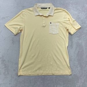 Travis Mathew Polo Shirt Mens Large Yellow Golf Lightweight Performance Rugby